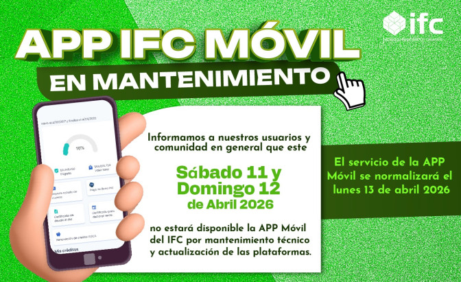 El servicio de la APP Móvil se normalizará el lunes 13 de abril de 2026.