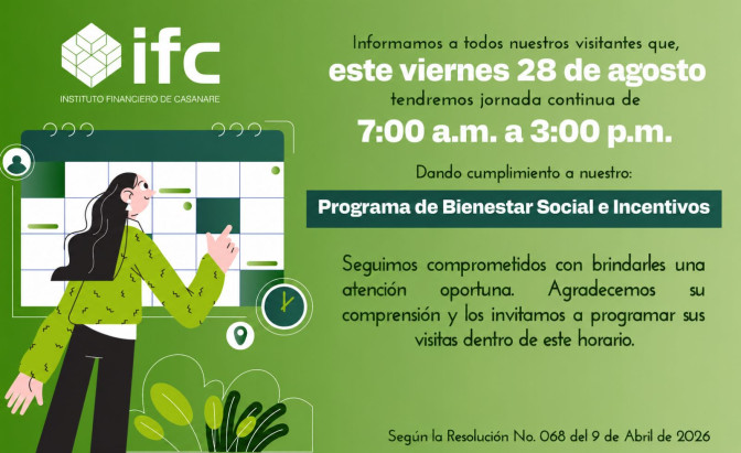 En jornada continua laborará el IFC este 28 de agosto 2026
