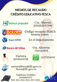 MEDIOS DE RECAUDO CREDITO EDUCATIVO FESCA MEDIOS DE RECAUDO CREDITO EDUCATIVO FESCA