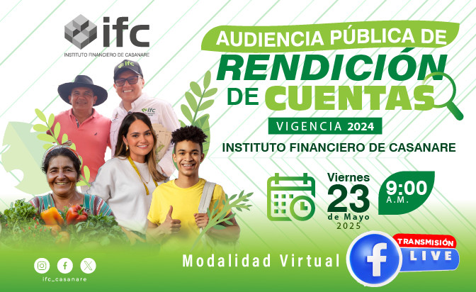 Audiencia de Rendición de Cuentas del IFC vigencia 2024 se hará el viernes 23 de mayo