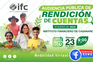 Audiencia de Rendición de Cuentas del IFC vigencia 2024 se hará el viernes 23 de mayo Audiencia de Rendición de Cuentas del IFC vigencia 2024 se hará el viernes 23 de mayo