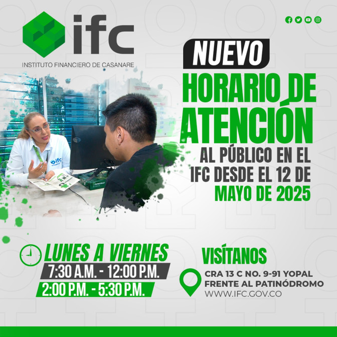 Desde el próximo lunes cambiará el horario de atención al público en el IFC
